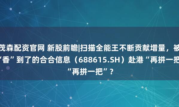 茂森配资官网 新股前瞻|扫描全能王不断贡献增量，被AI“香”到了的合合信息（688615.SH）赴港“再拼一把”？